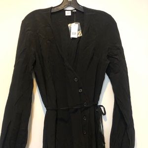 Gap black button up black dress NWT sz 10